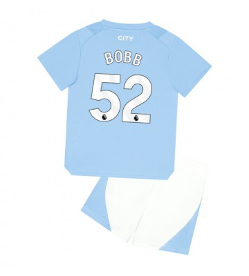 Manchester City Oscar Bobb #52 Hemmaställ Barn 2023-24 Kortärmad (+ Korta byxor)